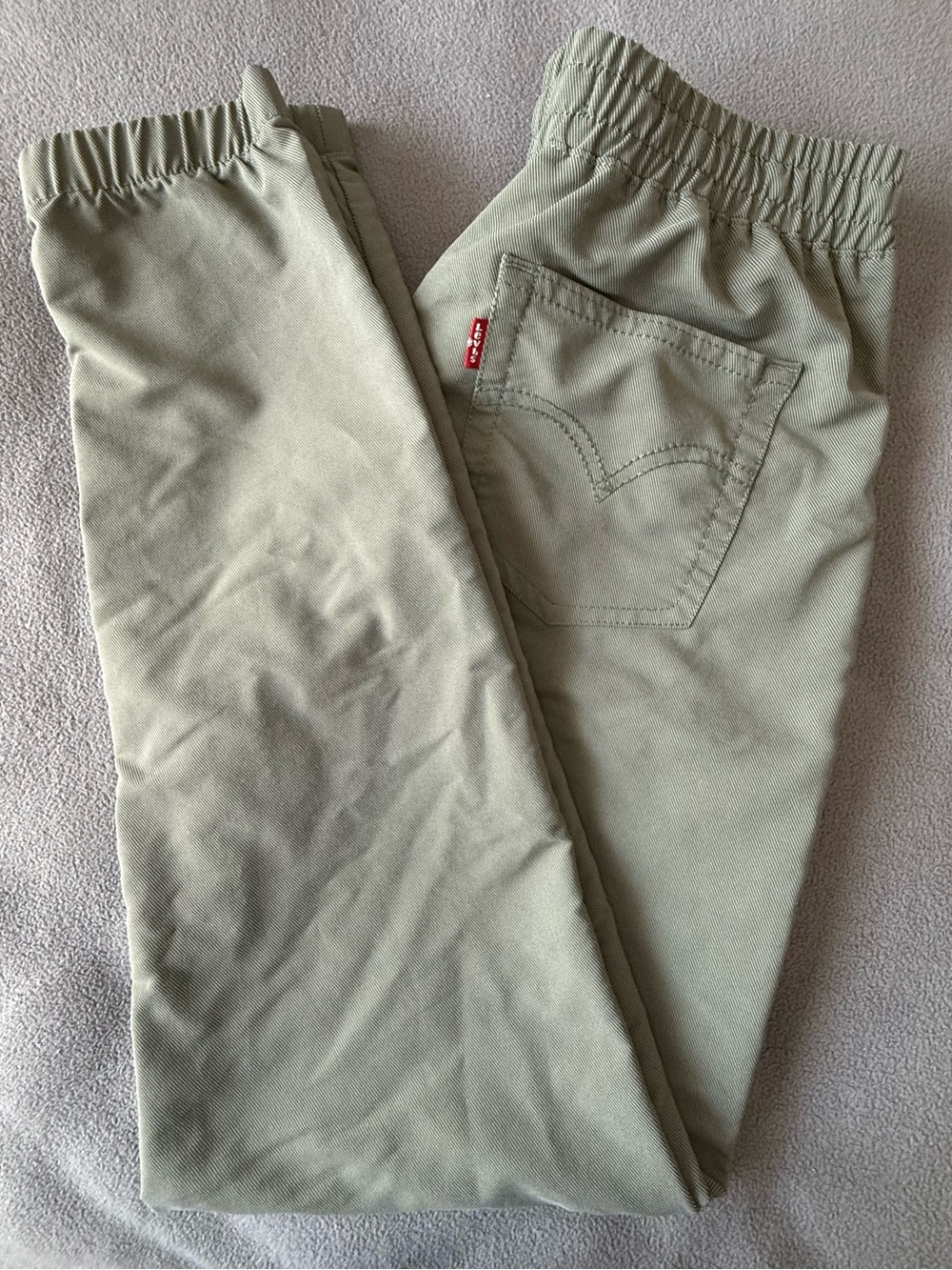 Levi's Youth Elastic Waist Chinos in Light Olive Green